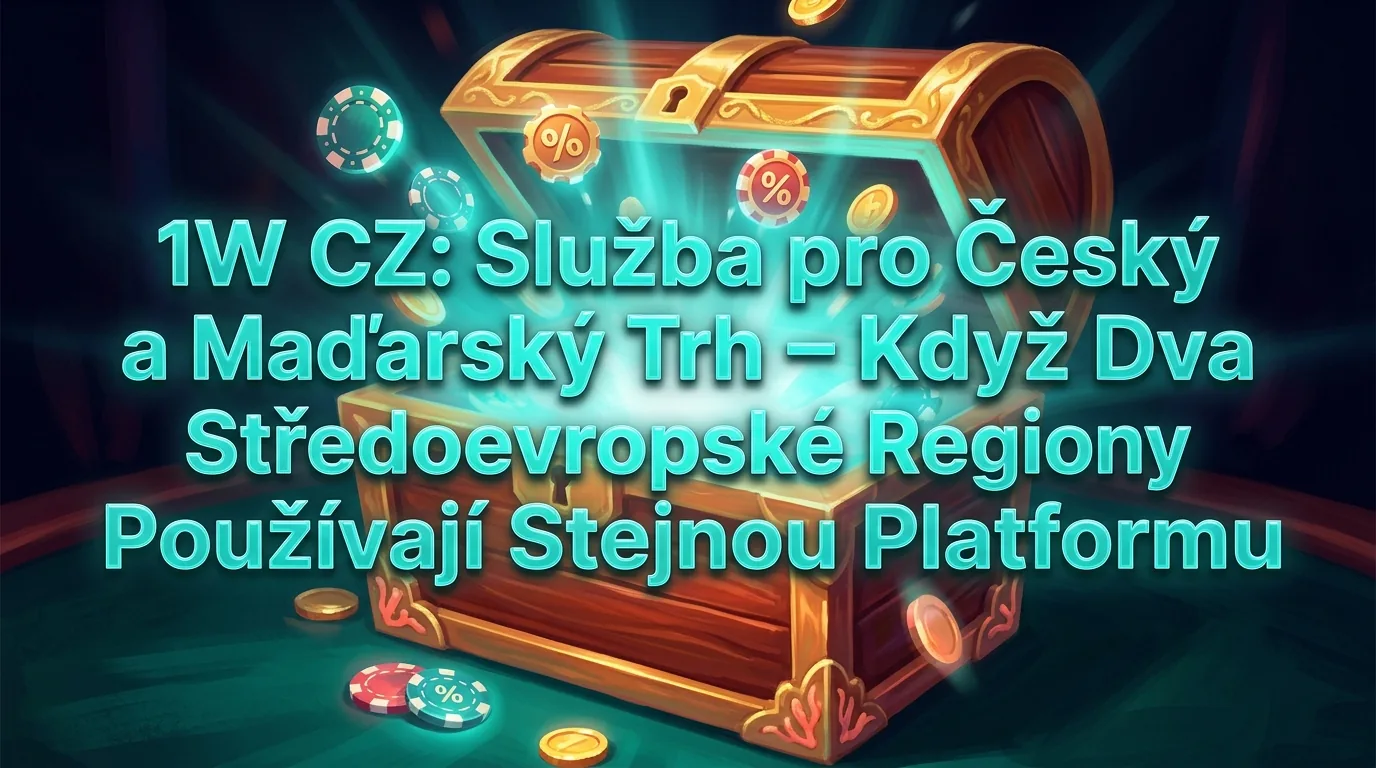 Zářící bonusová truhla vylévající žetony a mince, symbolizující společnou platformu.
